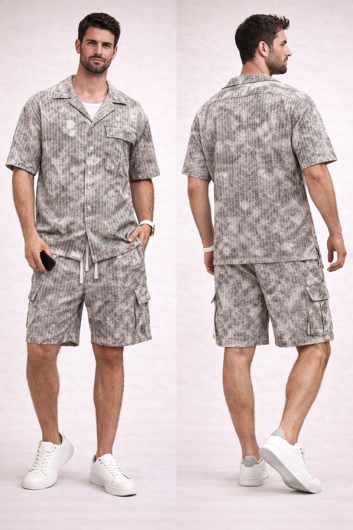 חליפת קיץ כפתורים פסים - canavaro jeans