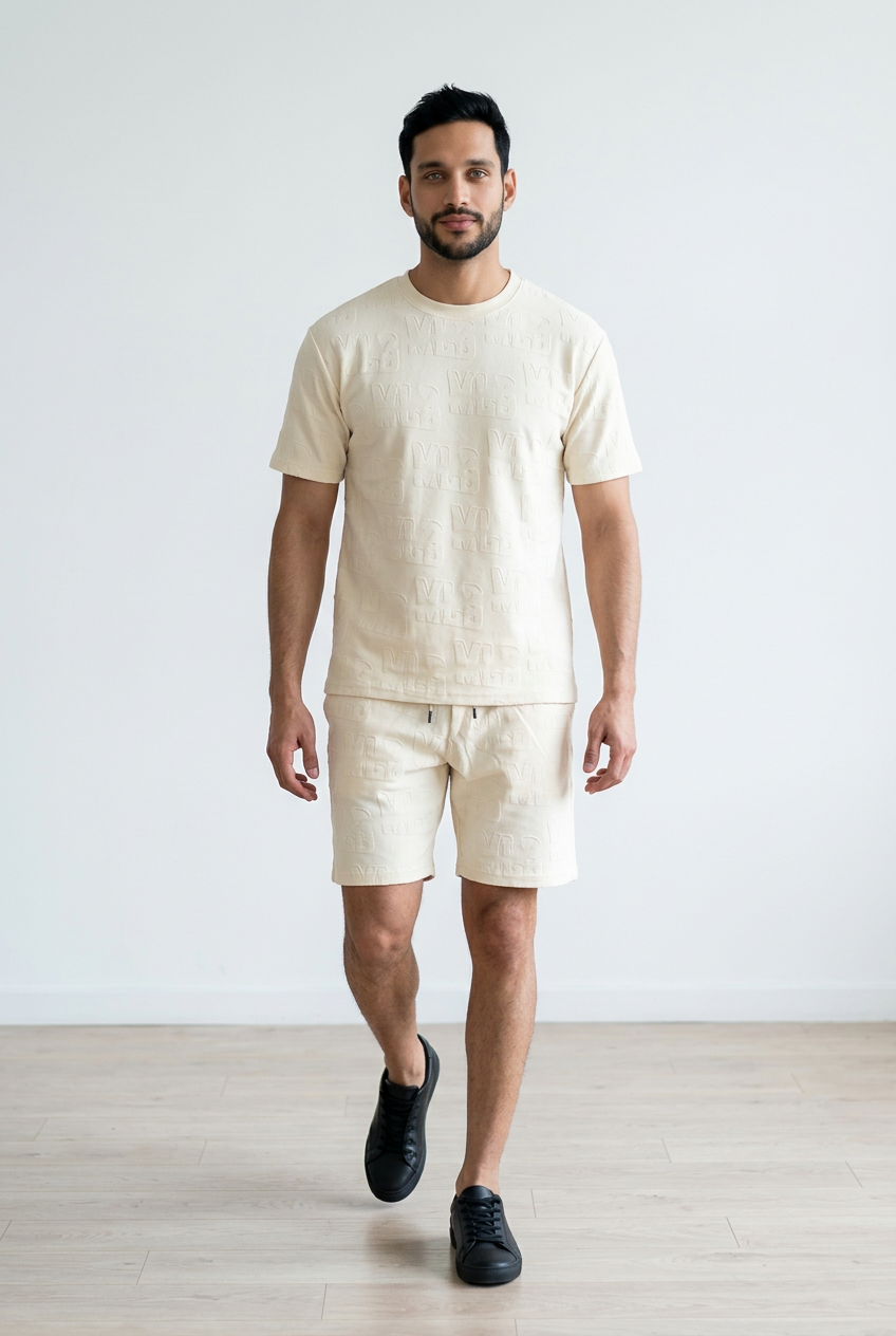 חליפת קיץ עם כיתוב - canavaro jeans