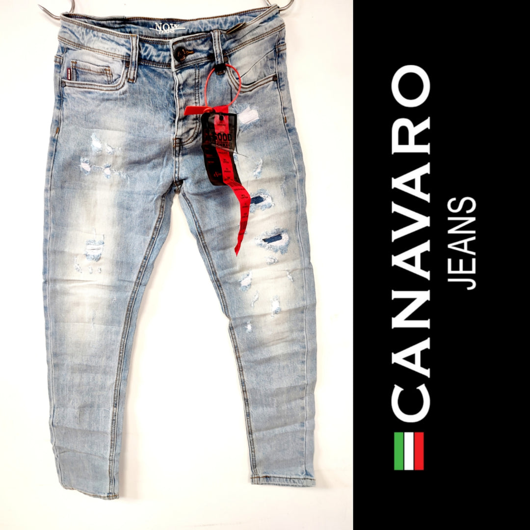 ג'ינס סופר סקיני קרעים - canavaro jeans